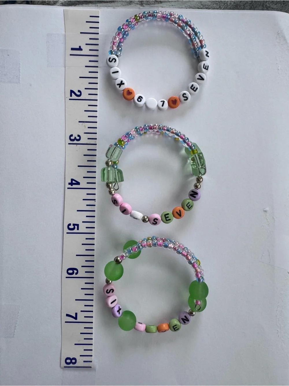 Six Seven Memory Wire Bracelets